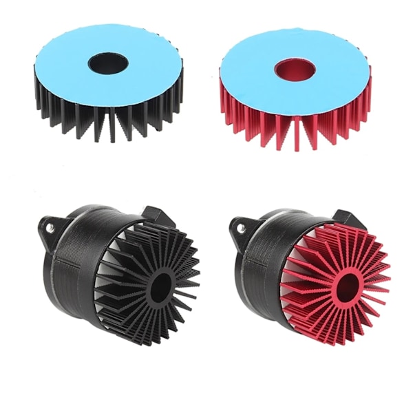 36mm Rund Kjøleribbe for Voron 2.4 3D-printer Steppermotor Aluminium Kjøleribbe Red 5pcs