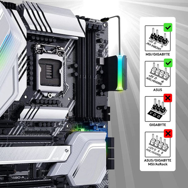 DIY PC-tillbehör Dator Moderkort ATX power 24P Turn 90 Degree ARGB
