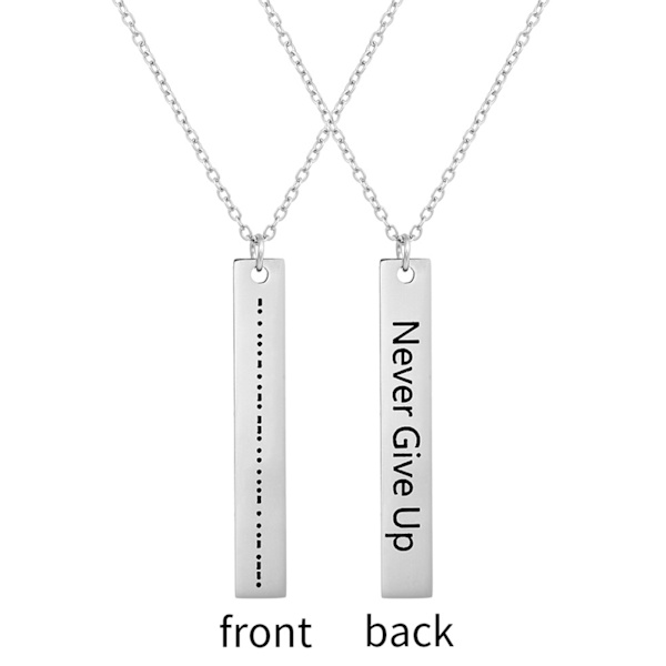 Personligt coolt enkelt halsband Kvinnor Girl Stick Morse Code Hänge Halsband Rostfritt stål Födelsedagsfest present null - A believe