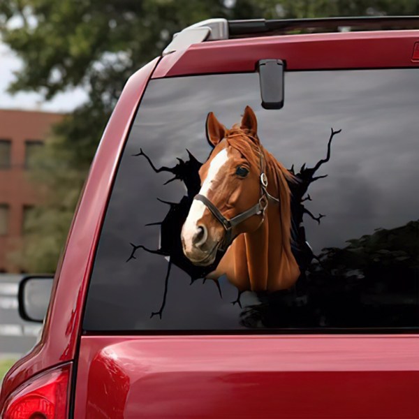 Djurhäst spegel väggdekaler för kreativa vattentäta dekaler Modelleringstillbehör för lastbil fönsterdörr glasdekorat null - A