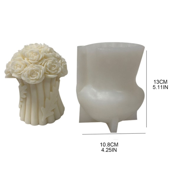 3D Rose-Bukett Ljus Form Bordsdekoration Pion-Blommig-Bukett Pelare-Hartsform Form -Unik Bröllopspresent