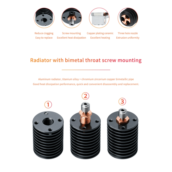 3D-uppgradering 0.1/0.2/2.4 Print Head Radiator M7 Skärhuvud V6-byte, lämplig för SB-modeller Snabb installation V6 Hot End Kit