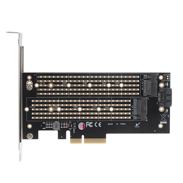 M.2 NVME till PCI-E 3.0 X4 expansionskort PCIE till M.2 Adapter Sata Internt gränssnitt PCI-E 3.0 X4 till SATA för PC
