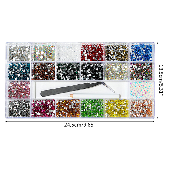 Nails Art Strass Glitter Oregelbunden pärla 3D FlatBack Studs Gem Nail Dotting Pen Tool Manikyr Kit Nail Art Smycken 2