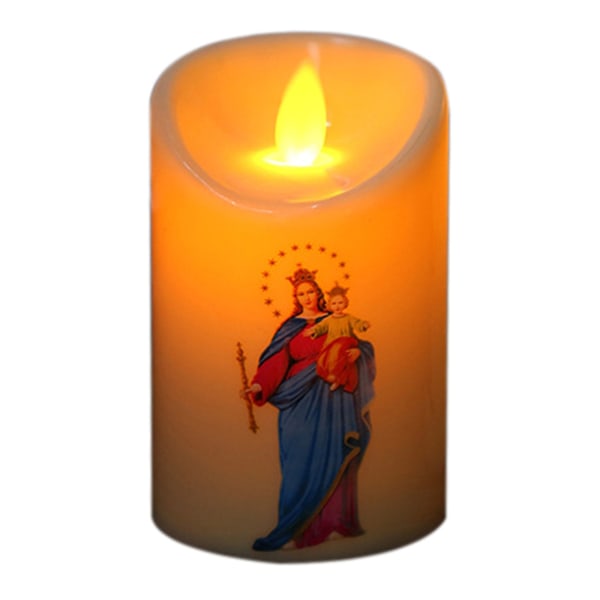 Kristusljus Ljus Flamlöst värmeljus Elektronisk romantisk nattlampa för julfest Matbordsdekoration Fairy Lamp null - Sacred Heart of Jesu