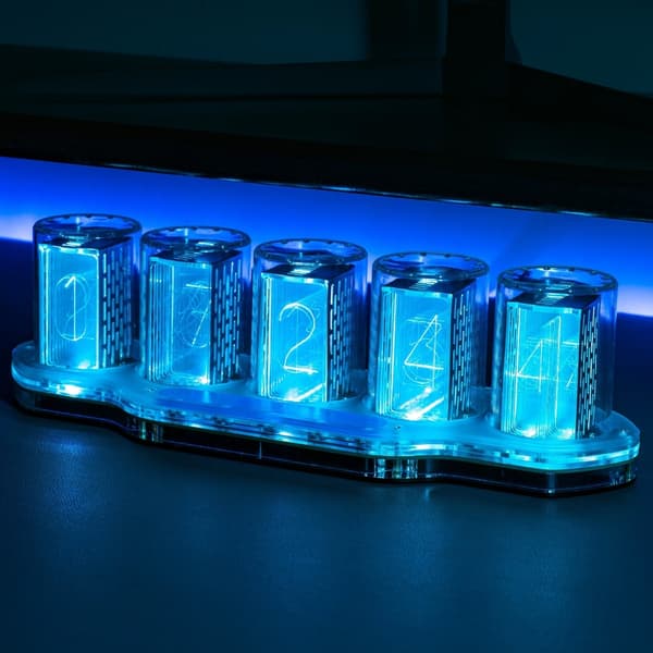 Moderne LED Akryl Skrivebords Ornament RGB Pseudo-Gløderør Klokke