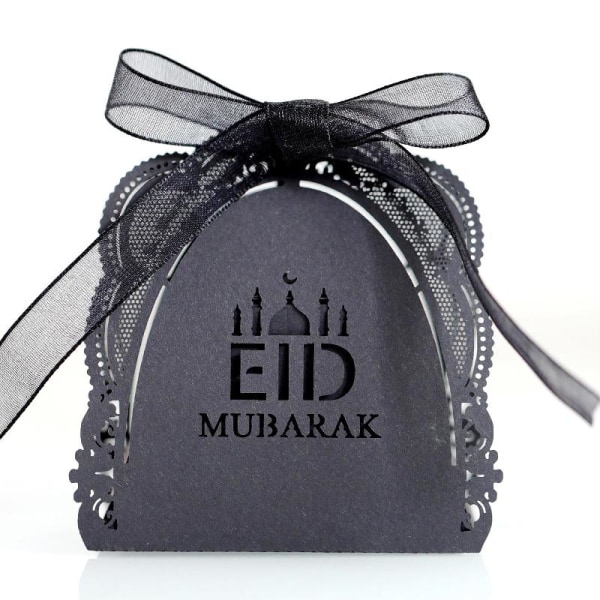 50st Eid Mubarak godisask spets Bröllopsfest Favor Choklad presentförpackning påse Pink