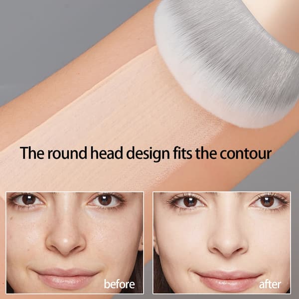 Blød fiber oval ansigtsmakeupværktøj, blending, buffing concealerbørste til kvinder