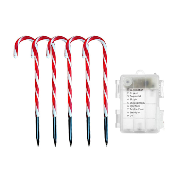 LED Julegodteristenger Lyssett Solcellepanel eller Batteridrevet Stake Light