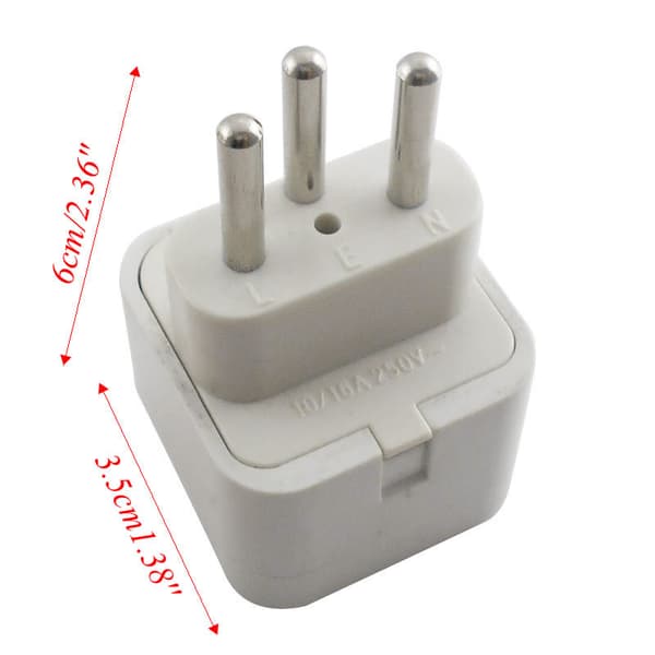 Universal 3-pinners reiseadapterplugg til Sveits