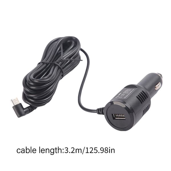 5V Output Biloplader 340cm Vinklet USB C Kabel Kortslutningsbeskyttelse