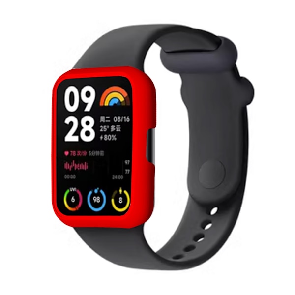 För MiBand 8 Pro Watch Skyddsfodral Lättvikts anti-scratch hårt hölje Skyddsskal Stötsäkert PC- case cover Red