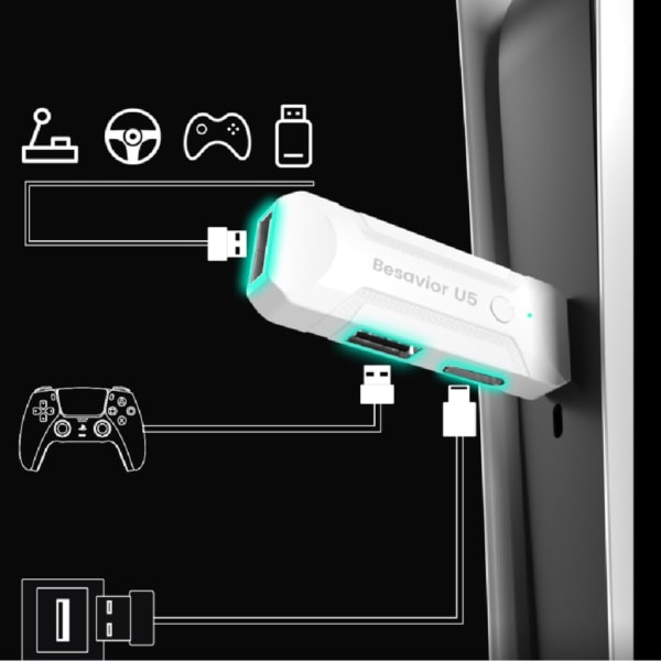 U5 Seamless Integration Tangentbord Mus Converter Universal USB adapter Speltillbehör för bättre spelupplevelse