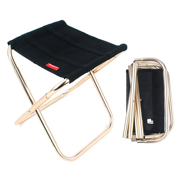 Camping Skammel, Mini Foldeskammel med Bæretaske, Letvægts Sammenklappelig Fiskeskammel til Udendørs Brug med Aluminiumlegeringsbeslag