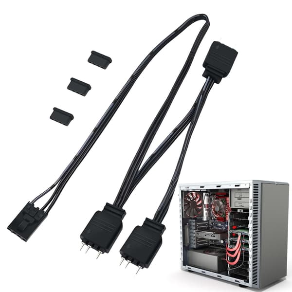 Fleksibelt 4-Pin til 5V 3-Pin ARGB Splitterkabel til HDLL120 LED-effekter