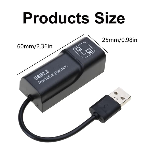 USB til Ethernet-adapter USB 2.0 til 10/100mbps LAN Nettverksadapter Ethernet