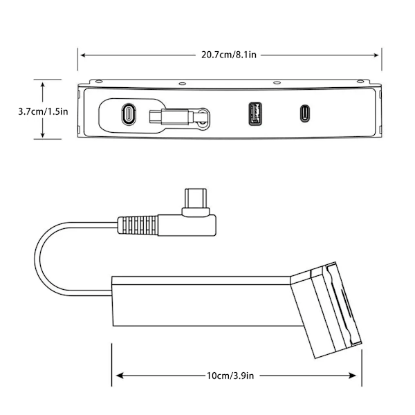 USB Hub Portar Hög Hastighet Handskfack Dockningsstation Adapter Splitter för