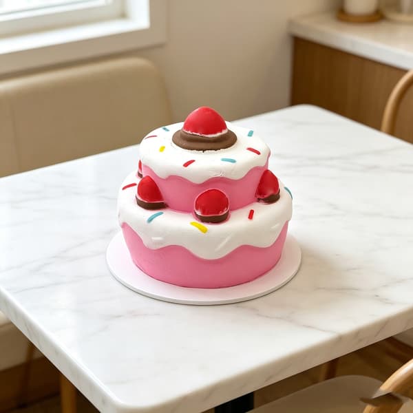 Jordbærkake sensorisk klemmeleke elastisk tøybar stressball for barn