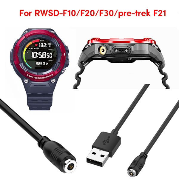 USB laddarkabel Snabbladdningskabel för WSDF10 WSDF20 WSDF30 Pro-TrekF21 klockor Snabbladdningslösning
