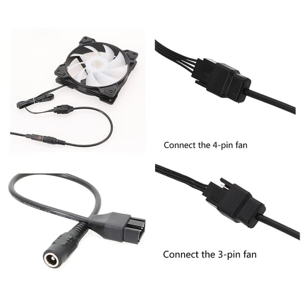 DC5521 til 4-pin stik kabel 4-pin computer PC-blæser strømkabel konverter