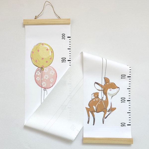 Nordic Children Height Linjal Hängande tillväxtdiagram Kids Growth Measuring Linjal null - Elephant balloon