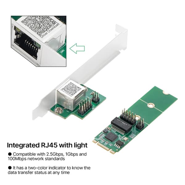 2500 Mbps netværksadaptere I225 Chip Ethernet-controllerkort til pc