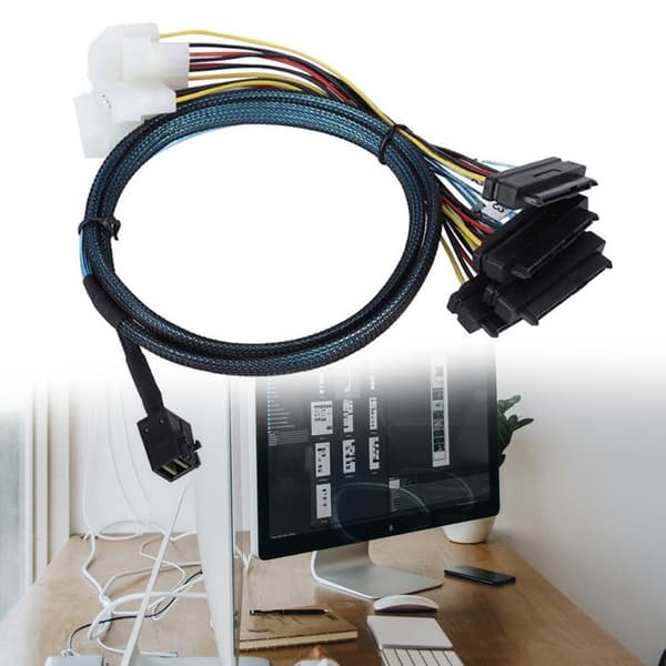 Serverforbindelseskabel MiniSAS SFF-8643 til 4 29Pin SFF 8482 Stor 4P Strøm