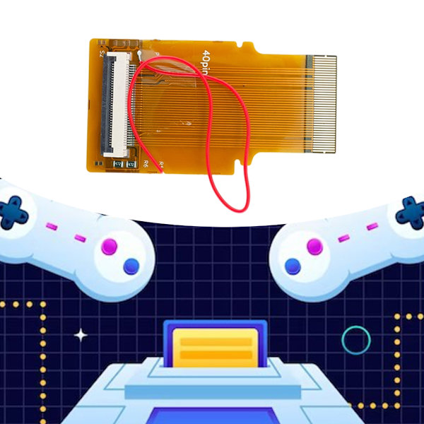 Bakgrundsbelyst adapterskärmmodul med 40-stiftskabel Spelkonsol Bandkabelbyte Frontljusadapter