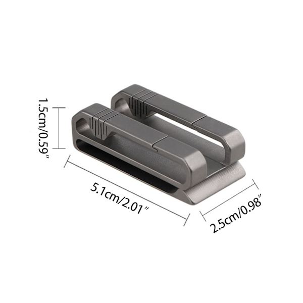 för Titanium midjebältesspänne för Titanium Legering Dubbelklämma Fickverktyg Midja Nyckelring Hållare Present till far make