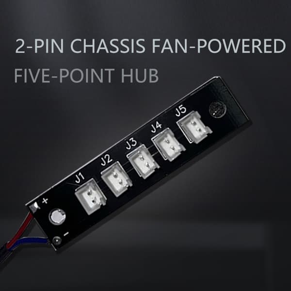 PC Vifte Hub Strøm Splitter Distributør 2Pin til 5-Utgangs Splitter For PC Kabinett