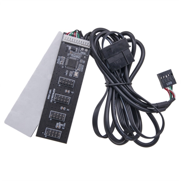 USB 9-Pin Header Kontakt Riserkort 60cm Förlängningskabel 4-Pin Strömförsörjning 4x9-Pin Splitter Expansion 4-Port USB2.0 HUB