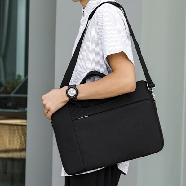 Slim Notebook Portfölj Handväska Business Väskor för 13-15,6 tum bärbar datorväska Stänksäker bärbar med axelbälte Blue 13 inches