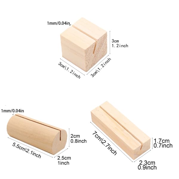 10-pak Træ Bordnummer Standere Holdere Memo Note Placeringskort Display Holder Rectangle