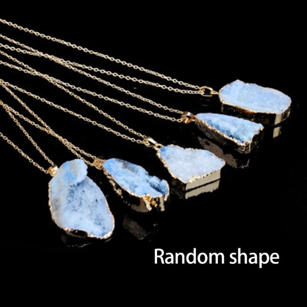 Kristall oregelbunden sten halsband tröja kedja guldkant ädelsten nyckelben kedja halsband smycken presenter för kvinnor flicka null - 4