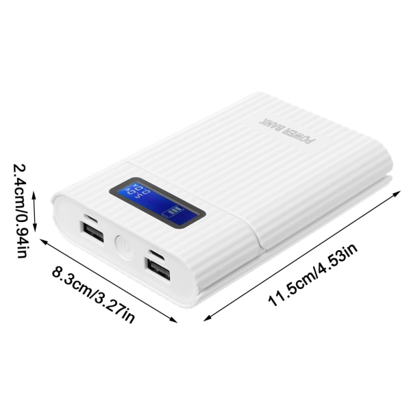 DIY 4x18650 Dual USB Power Bank för Case för Telefon Tablet Batteriladdning Förvaringsbox för Shell Batterihållare med LCD