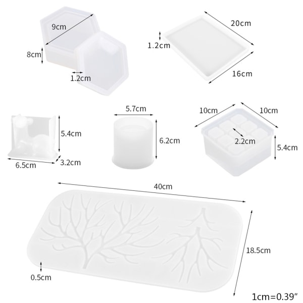 1 Set Kristall Epoxi Molds Rådjur Makeup Smycken Display Fack Mould