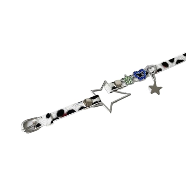 Egirl Smycken Print Läder Star Choker Halsband DIY Skull Pendant Halsband Dam Punk Estetisk Y2K Halsband Leopard print