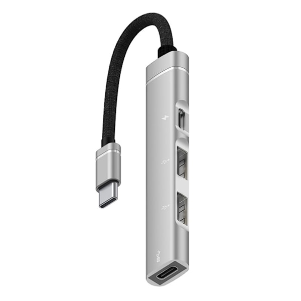 Typ C till USB Hub Adapter för Telefoner, Surfplattor, Anslut USB-Enheter till Din Typ C Port Aluminiumlegeringsskal Kylfläns