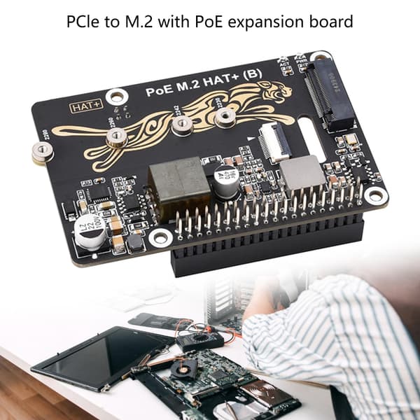 PCIe M.2 Adapter Power over Ethernet til udviklingskort, understøtter NVMe SSD