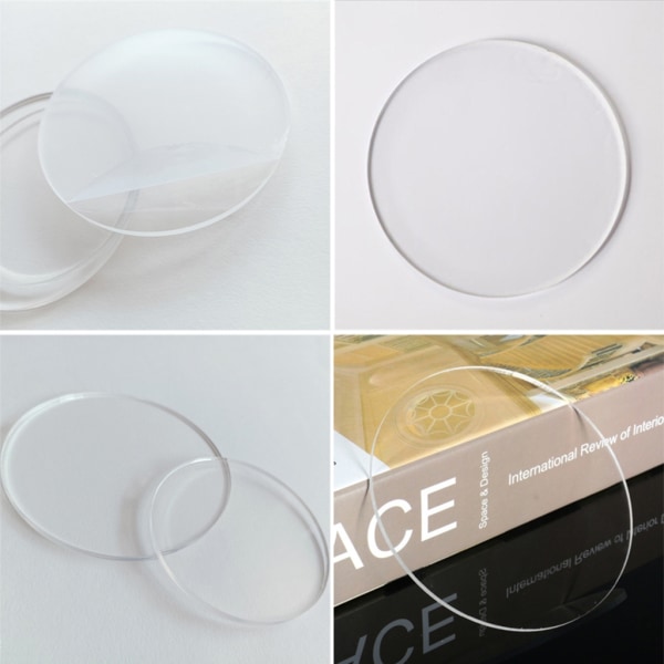 Klar akryl cirkel rund tårtskiva plexiglas bordsskiva genomskinlig akrylplåt för DIY Craft Project Sign Slitstark C 5mm 25cm
