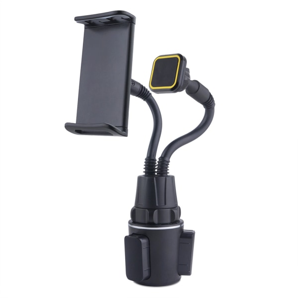 Multifunktionshållare för vattenkopp för bil Dubbel telefonhållare Bilhållare för mobiltelefon 360° rotationsfäste för surfplatta och telefon