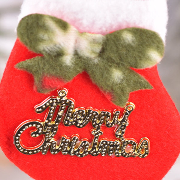 Mini julstrumpor 16 st Snowflake julgranshänge hantverk för julgransöppen Familjefest