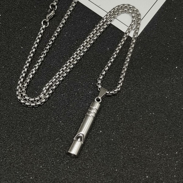 Hip Hop Långt Halsband Kedja Drop Whistle Pendant Statement Modehalsband Charm Smycken Present för kvinnor och flickor