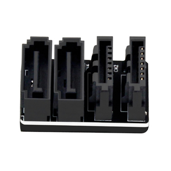 90/180 graders vinklad dubbeldäck SATA 6GB 7-stift hona till 7 stift hane-adapter för stationära datorer moderkort moderkort null - B