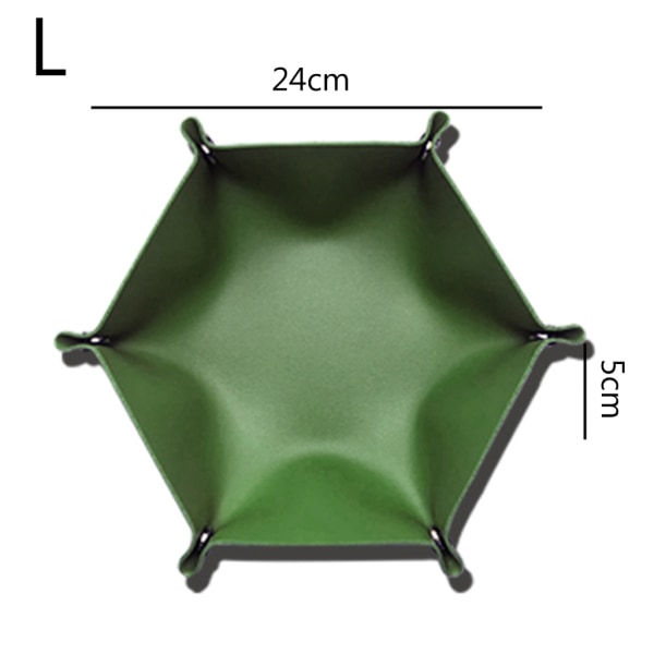 Tärningsbricka Metalltärning Rullande brickhållare Förvaringslåda för RPG DND Bordsspel Vikbar PU Läder Hexagon Cosmetic for Cas Wine Red L