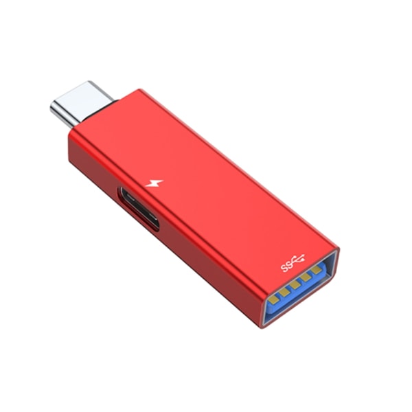Typ C till USB hona + typ C hona (power ) Adapter USB mus, tangentbord, kortläsare och mer Grey