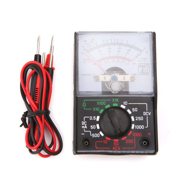 Voltmeter Amperemeter Resistansmätare Analog multimeterverktyg 250mA för DC/AC 0 - 10 - 50 - 250 - 1000V för Teaching Factori
