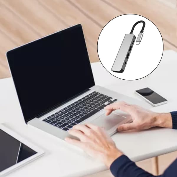 2x USB TypeC HUB Splitter Understøtter PD60W Alumunium-legering Mini Extender Dock