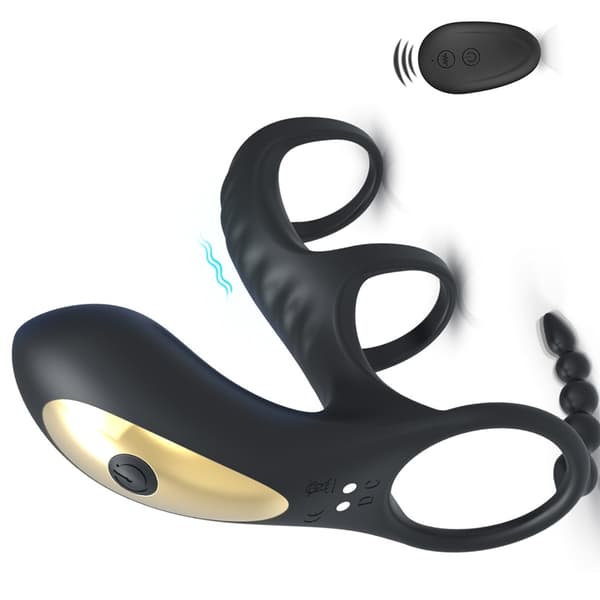 Vibrerende pikringe med klitorisvibrator 10 vibrationstilstande penisringe