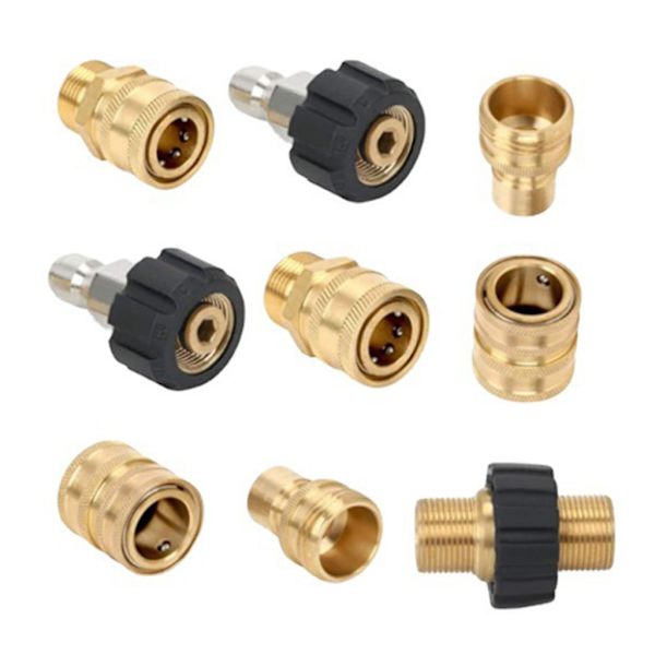 9 stk Høytrykksspyler Adaptersett, M22 Metrisk Hann Gjenget Hurtigkobling, M22 Svivel til 3/8'' Hurtigkobling